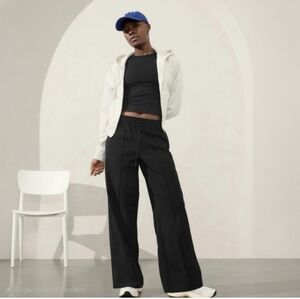 Athleta Endeavor Black Wide-Leg Pull-On Pants LP